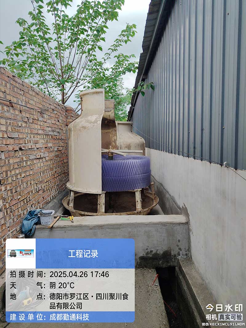 德阳冷却塔,德阳玻璃钢冷却塔冷却塔填料更换，冷却塔搬迁项目现场
